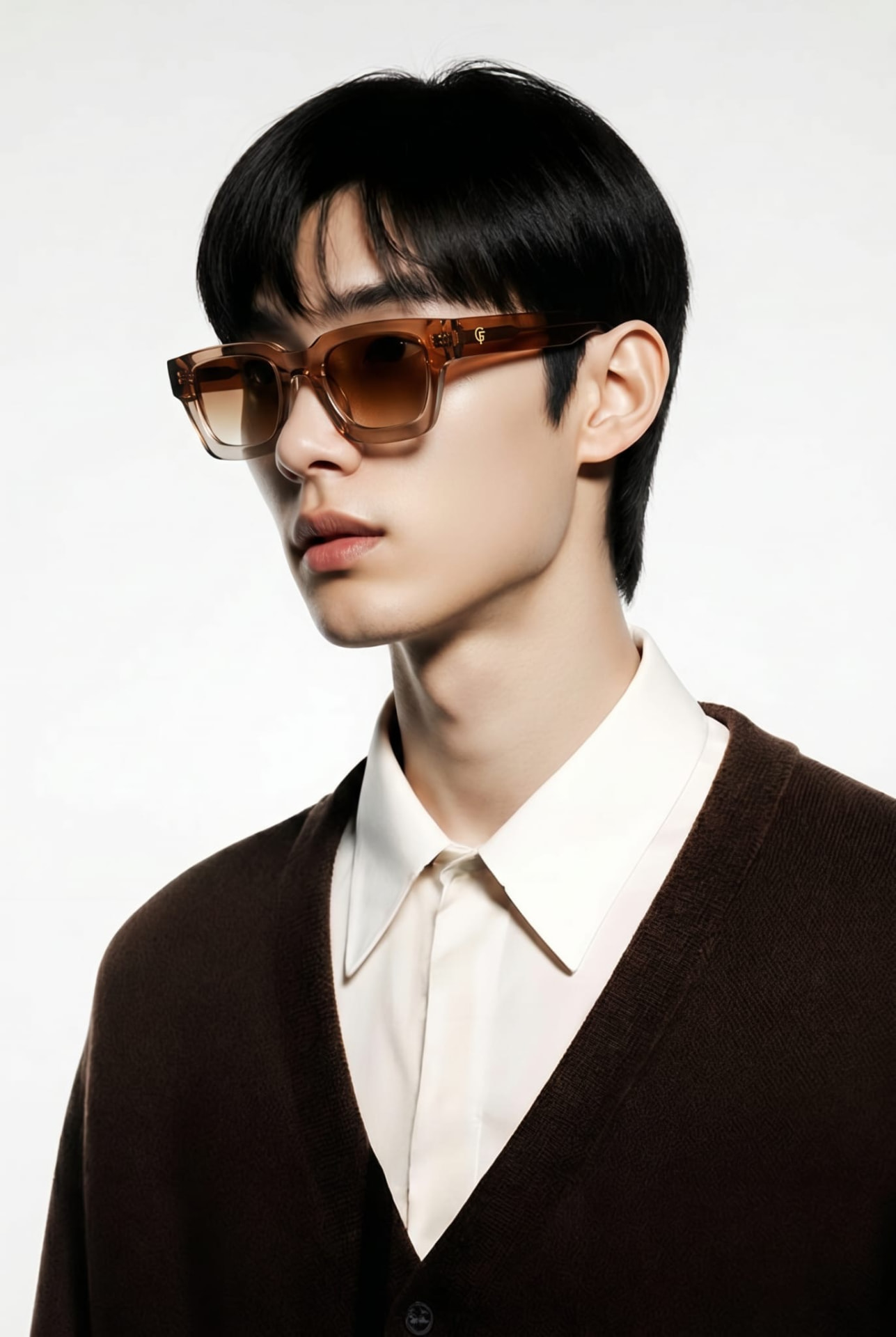 Cognac Square Sunglasses