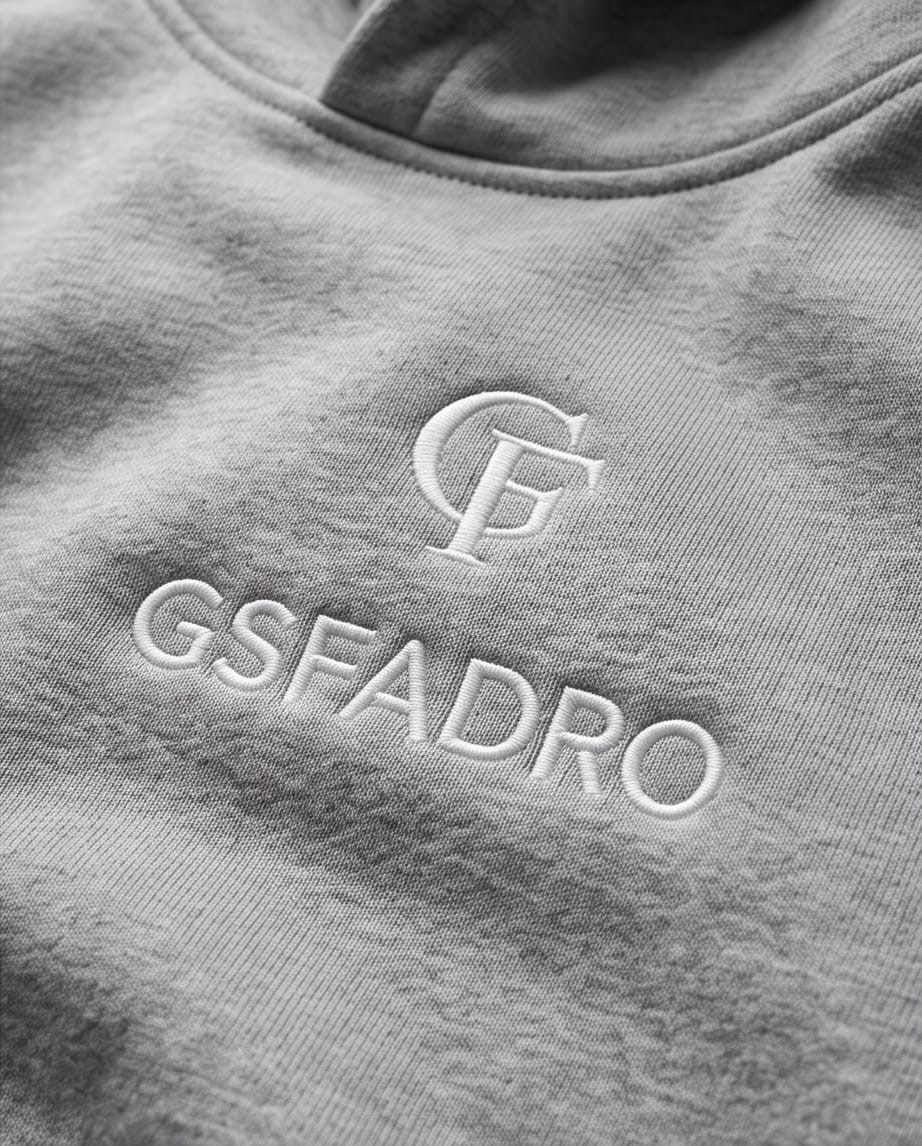 Embroidered Grey Hoodie