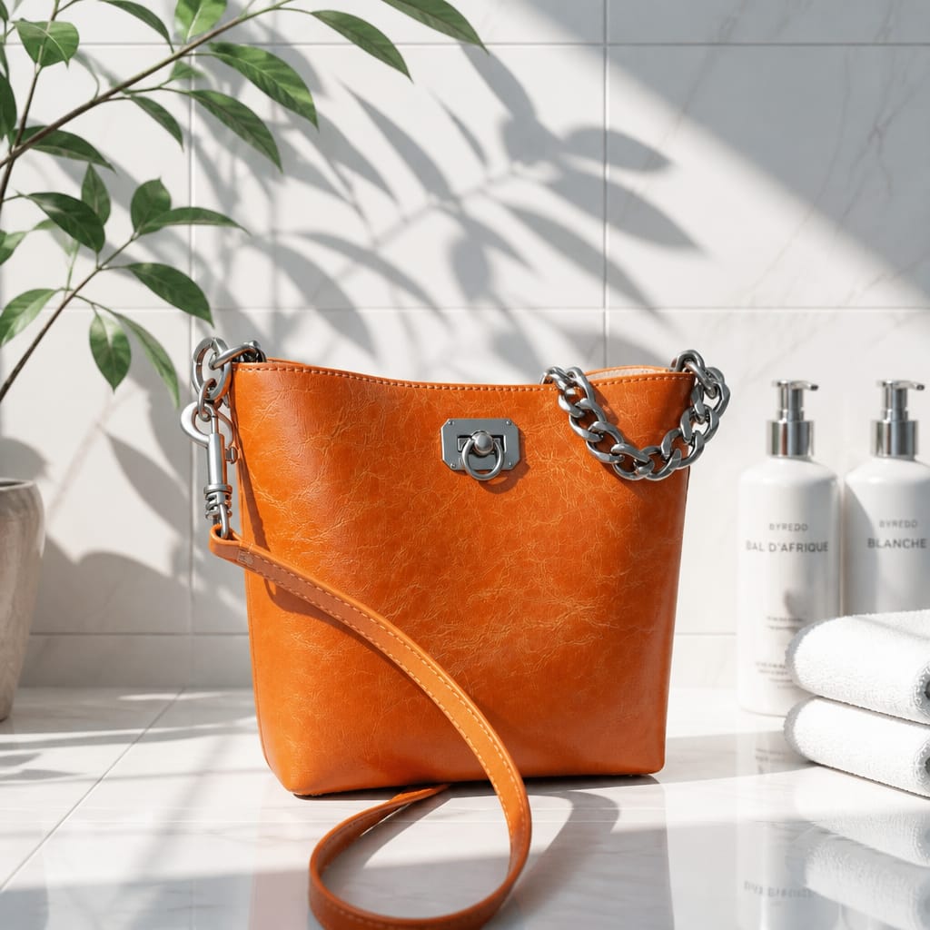 Orange Bucket Bag