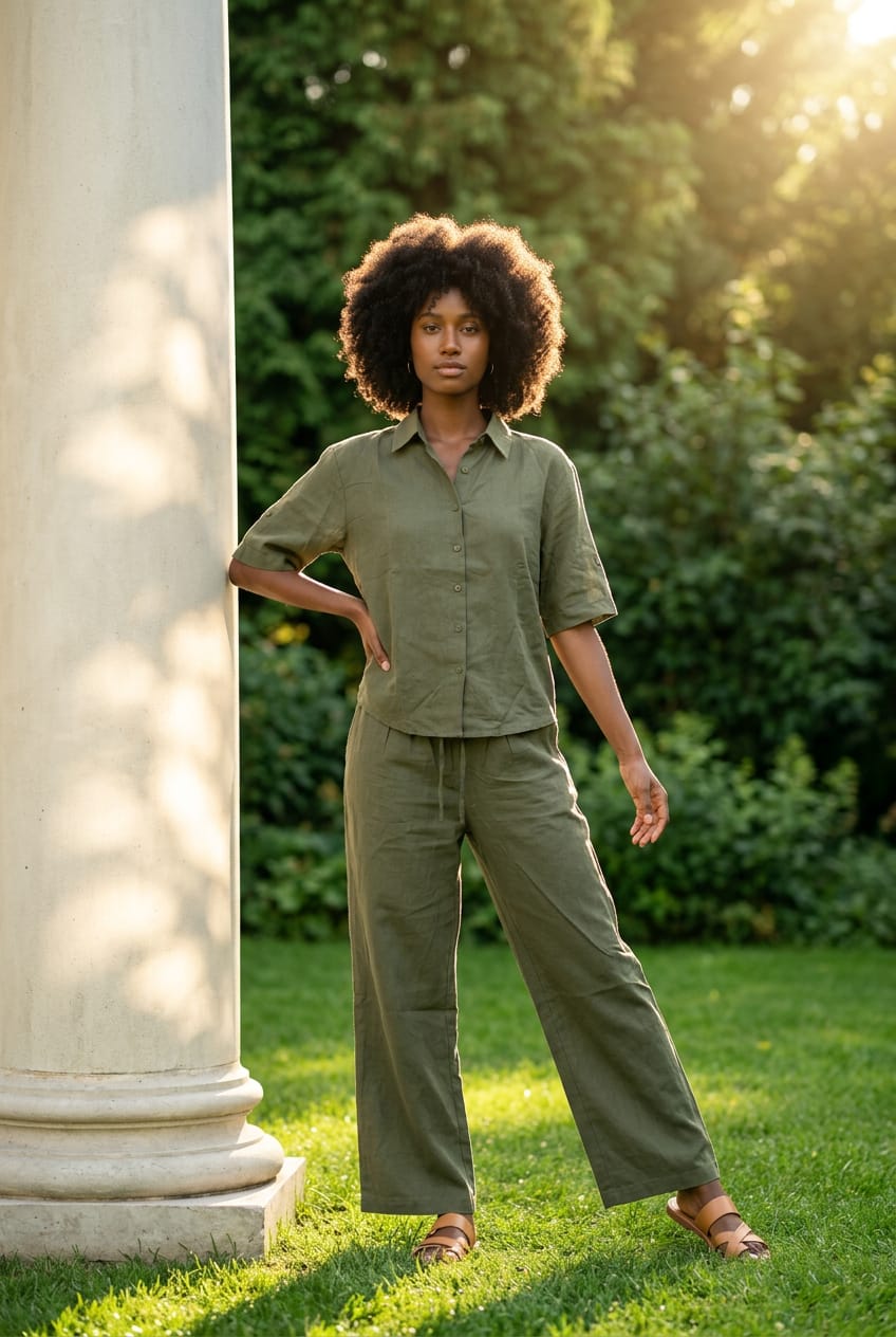 Olive Linen Maison Set