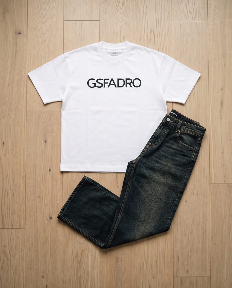 Logo Tee & Raw Denim Set